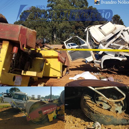 Capa Caminhoneiro morre esmagado por rolo compressor em Trindade do Sul