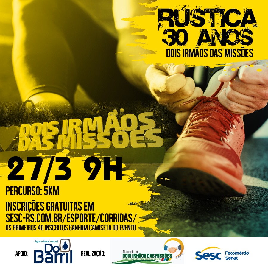 Capa Dois Irmãos das Missões: Município promove Rústica comemorativa aos 30 anos, neste domingo