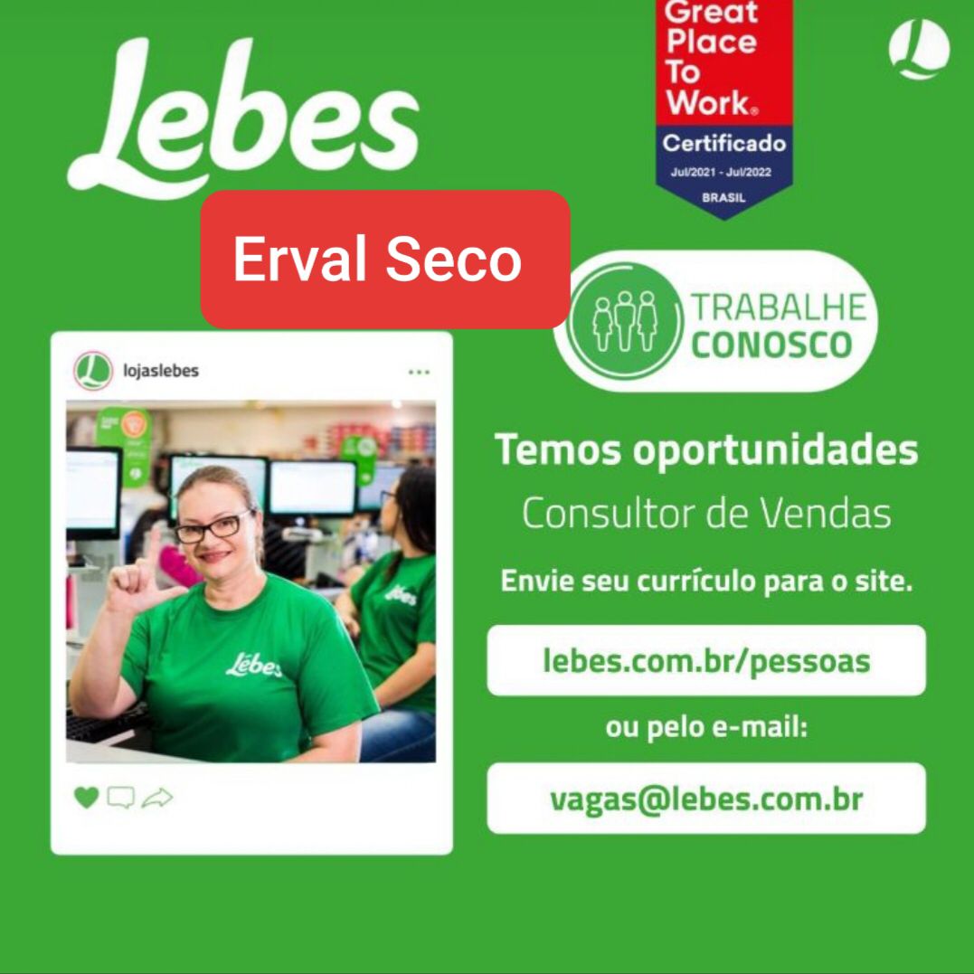 Capa Loja Lebes contrata pessoal para trabalhar em Erval Seco