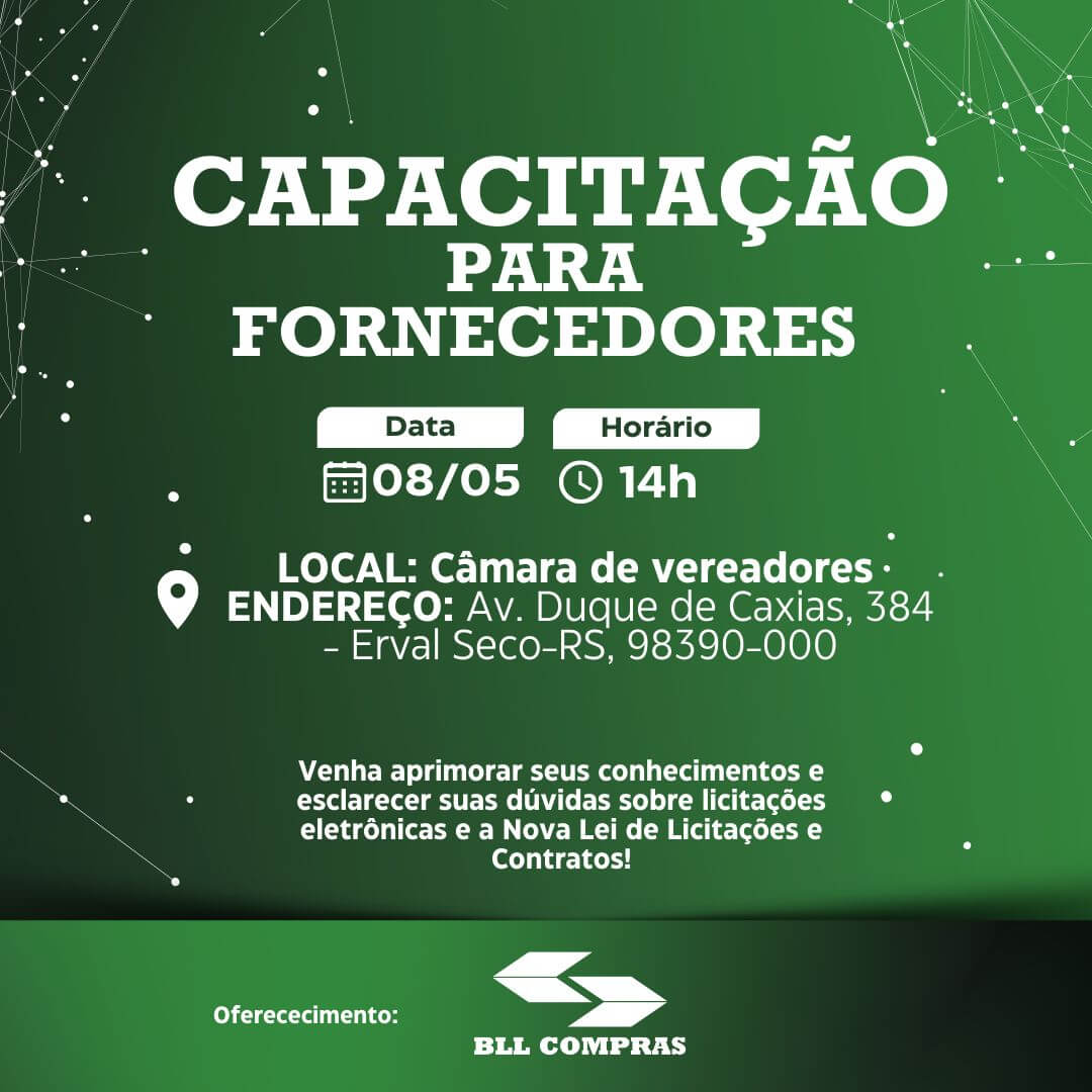 Capa Capacitação para fornecedores acontece dia 8 de maio em Erval Seco