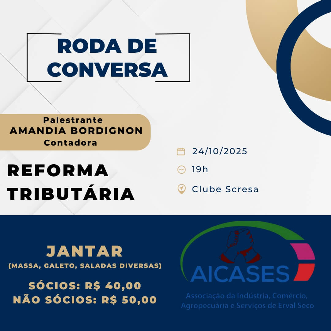 Capa AICASES promove roda de conversa sobre Reforma Tributária