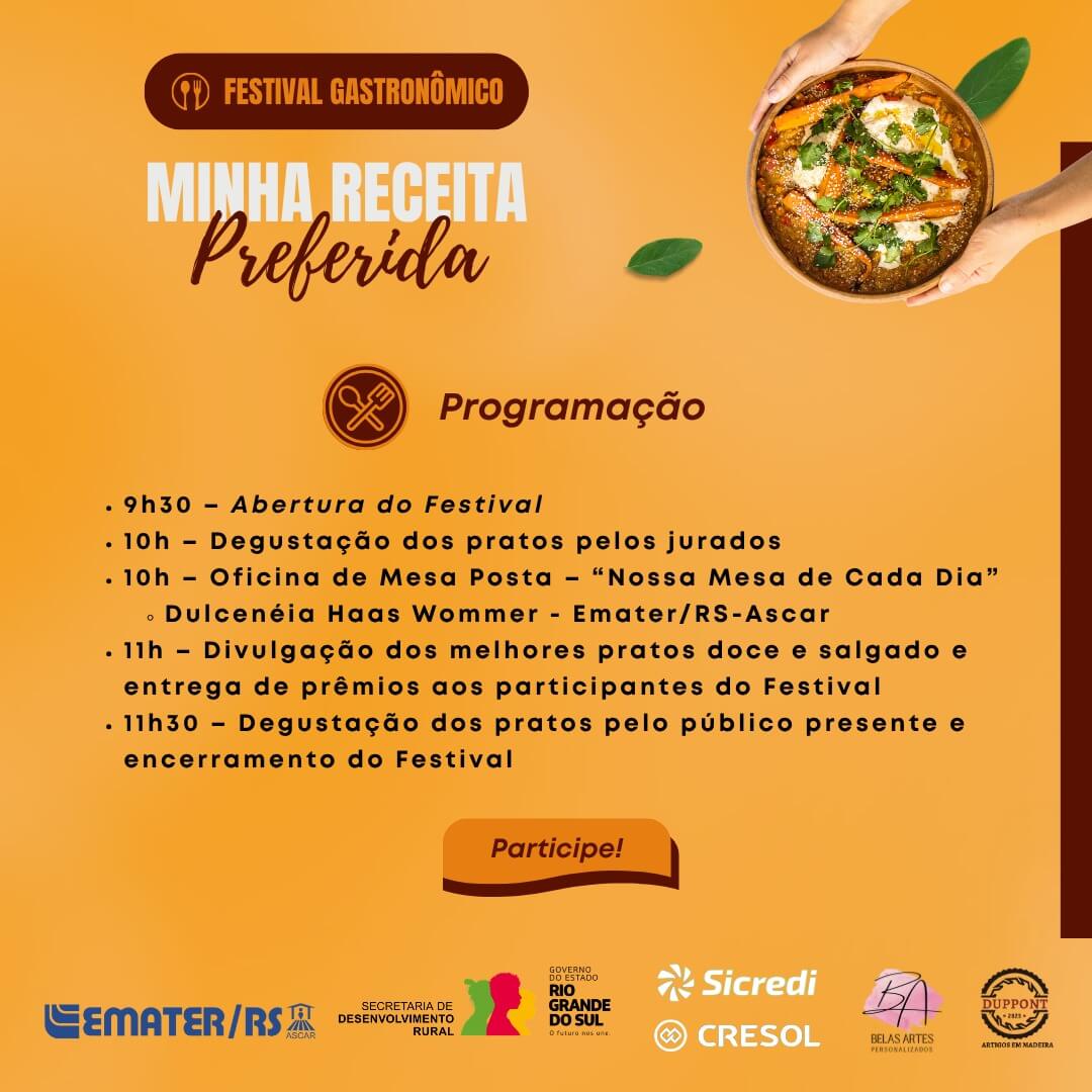 Capa Festival Gastronômico “Minha Receita Preferida” integra programação da Feira Erval